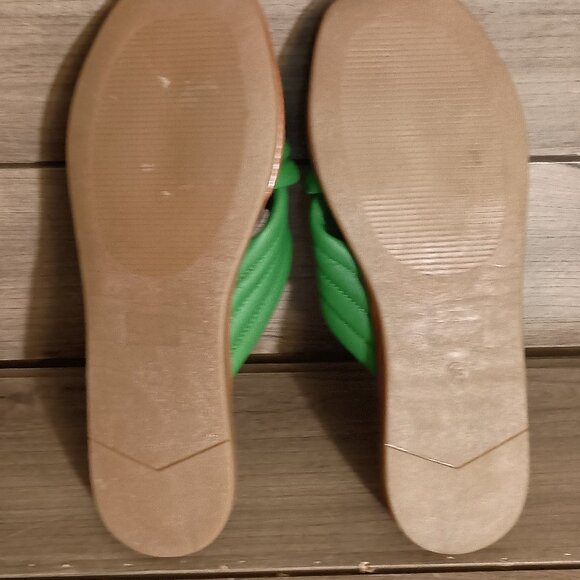 Seychelles Crossband Leather Slide Sandals Green Size 7.5 Made in Italy - Picture 10 of 12